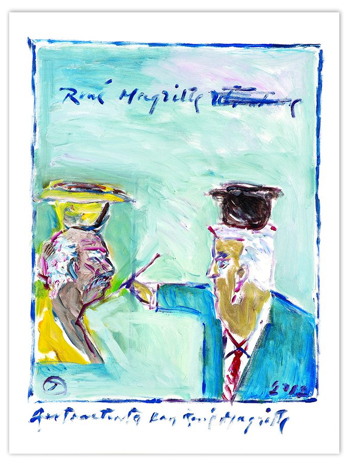 "Autorretrato con Rene Magritte"